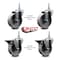 Service Caster 4 Inch Semi Steel 38 Inch Threaded Stem Caster Set 2 Brakes SCC SCC-TS20S414-SSS-381615-2-PLB-2 - alternate 5